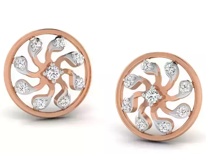 Women studs earrings 3dm render detail