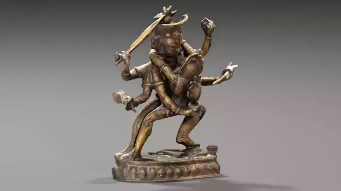 Yab-Yum Tibet Bronze Statue Happy Buddha