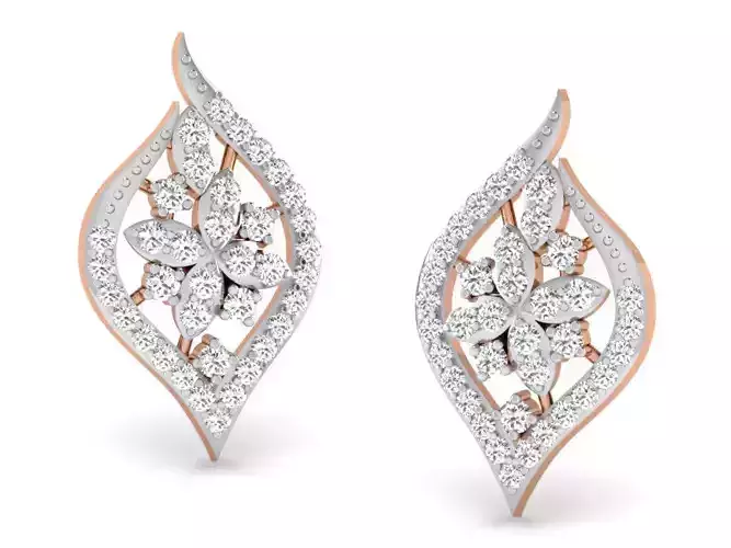 Women studs earrings 3dm render detail