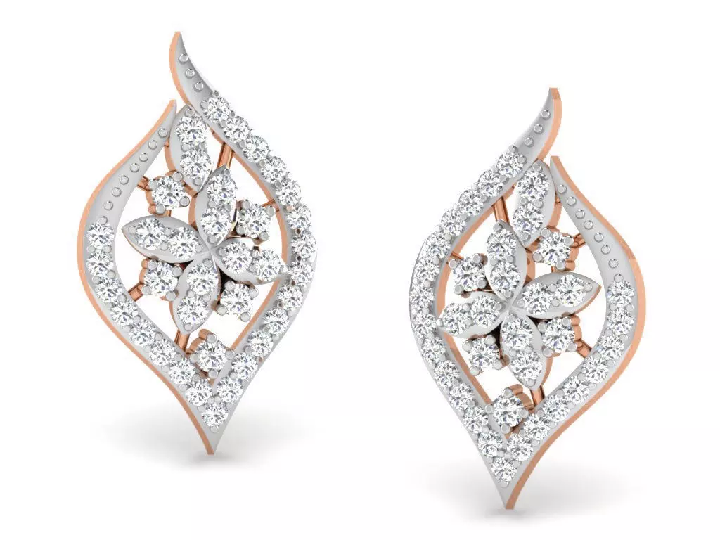 Women studs earrings 3dm render detail 3D print model_0