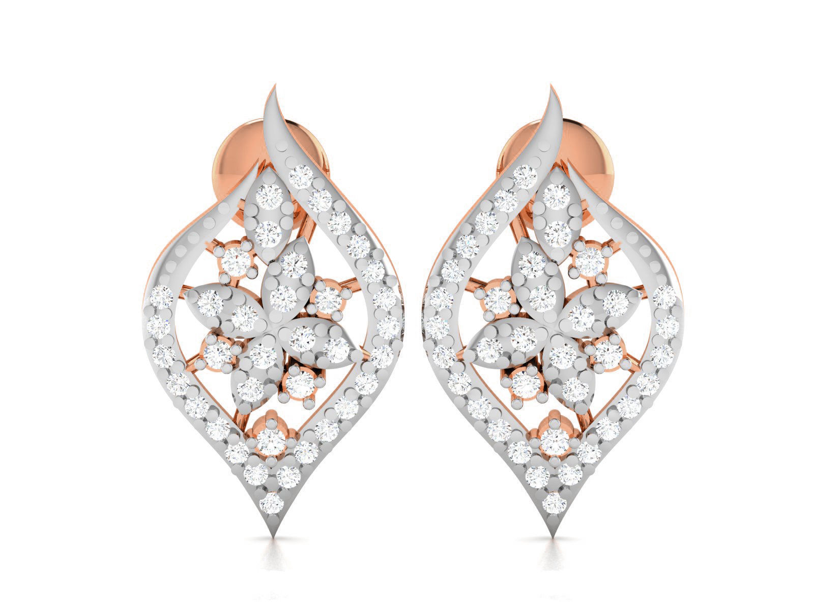 Women studs earrings 3dm render detail 3D print model_3