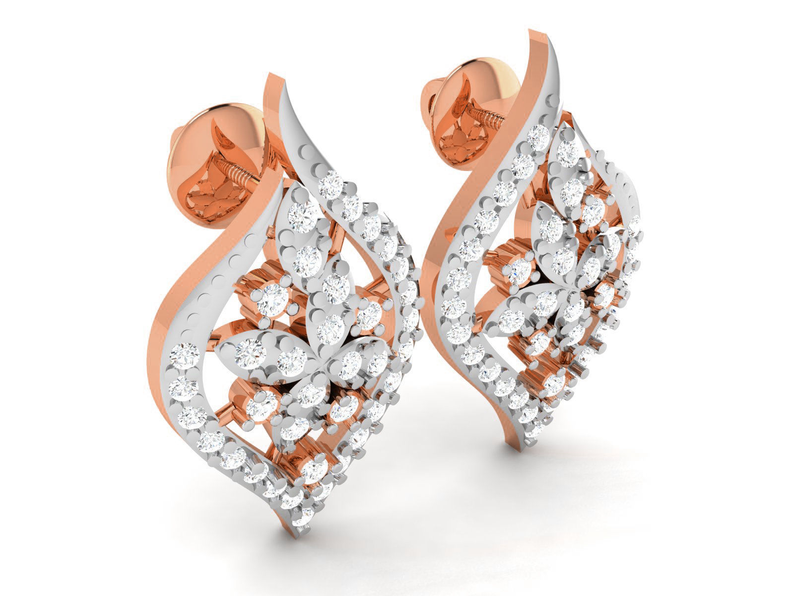 Women studs earrings 3dm render detail 3D print model_2