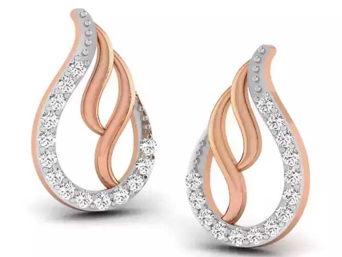 Women studs earrings 3dm render detail