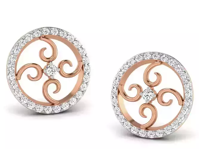 Women studs earrings 3dm render detail