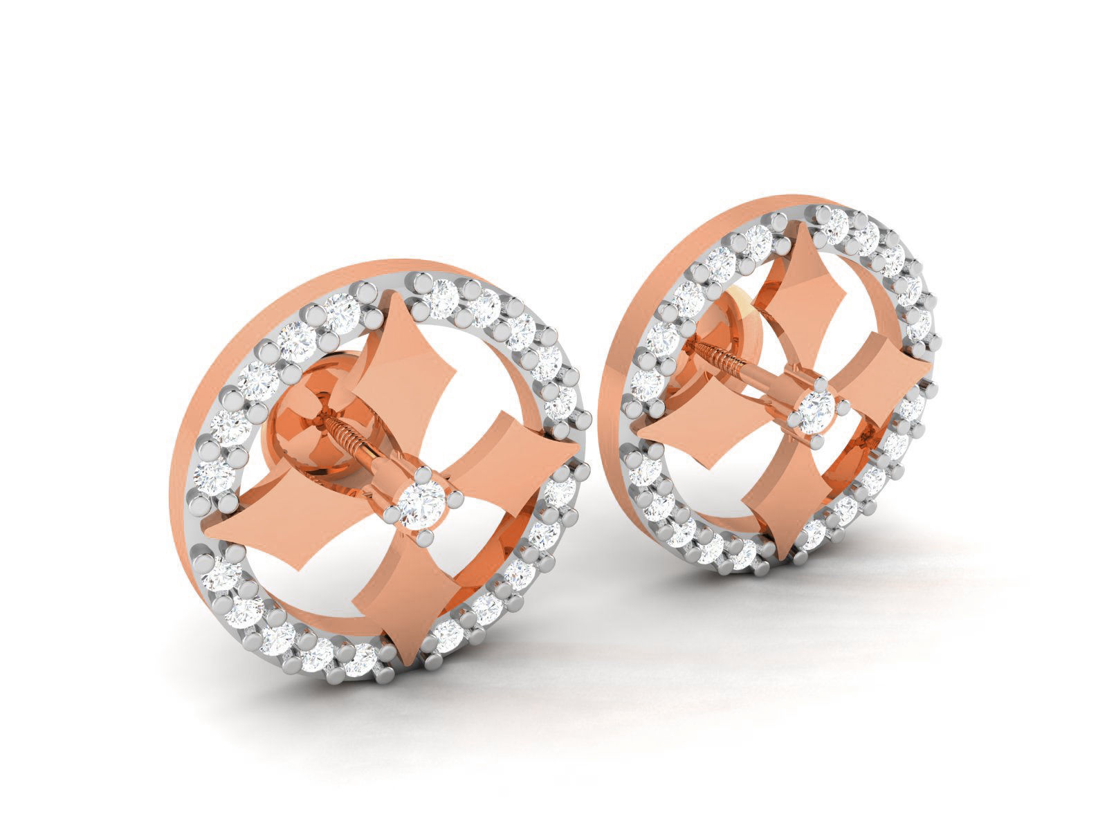 Women studs earrings 3dm render detail 3D print model_2