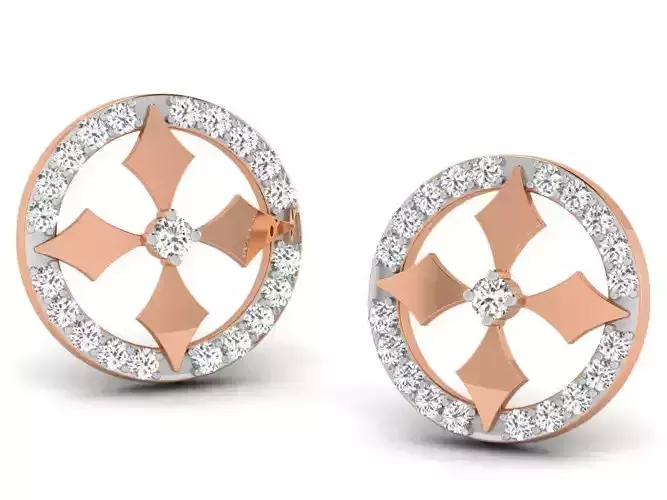 Women studs earrings 3dm render detail