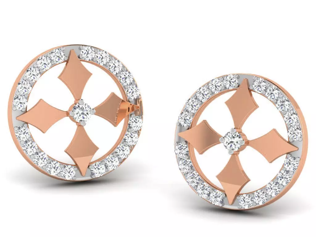 Women studs earrings 3dm render detail 3D print model_0