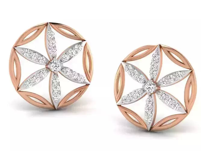 Women studs earrings 3dm render detail