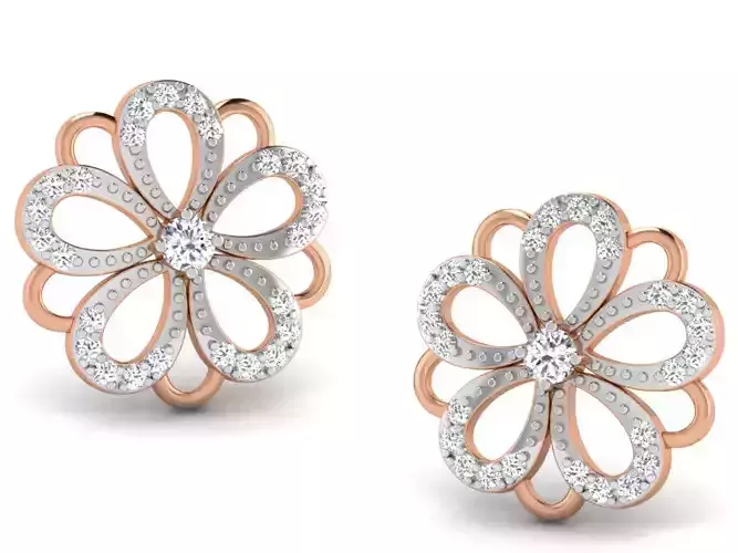 Women studs earrings 3dm render detail