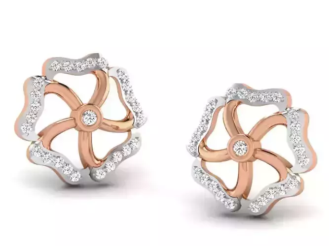 Women studs earrings 3dm render detail