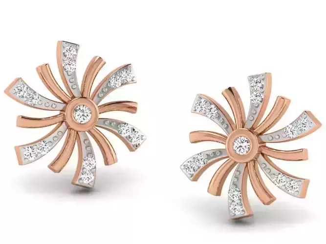 Women studs earrings 3dm render detail