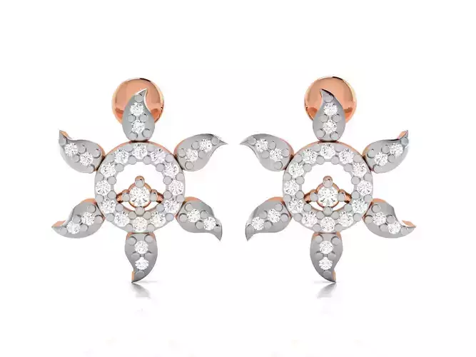 Women studs earrings 3dm render detail