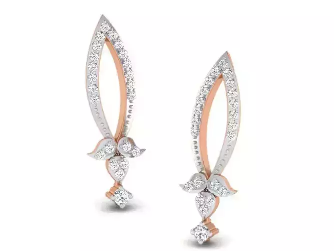 Women studs earrings 3dm render detail