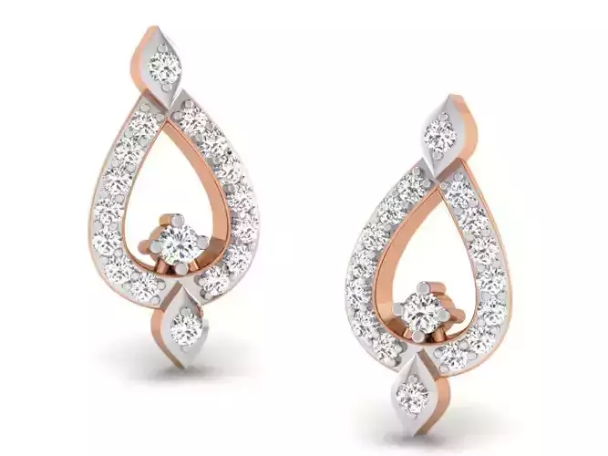 Women studs earrings 3dm render detail