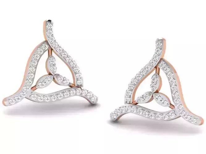 Women studs earrings 3dm render detail