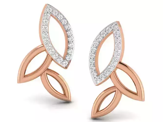 Women studs earrings 3dm render detail