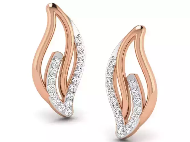 Women studs earrings 3dm render detail