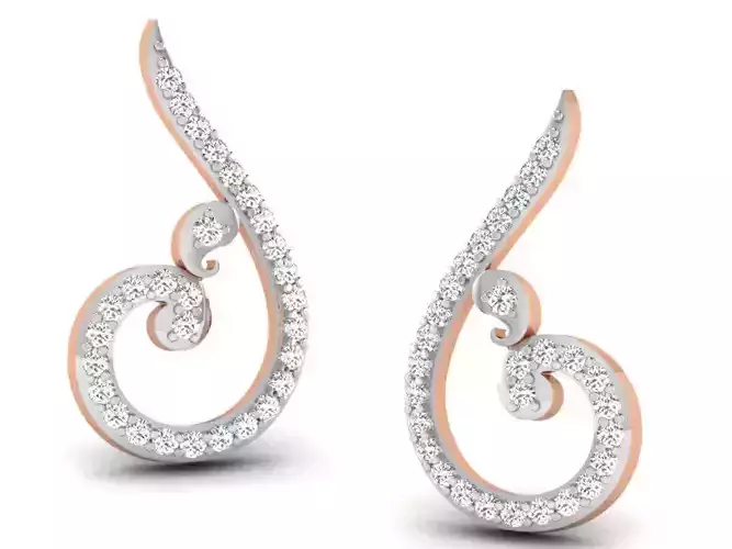 Women studs earrings 3dm render detail