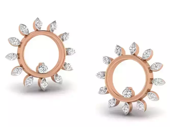 Women studs earrings 3dm render detail