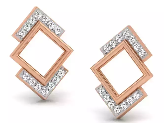 Women studs earrings 3dm render detail