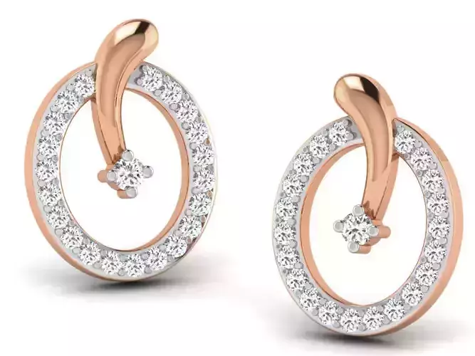 Women studs earrings 3dm render detail