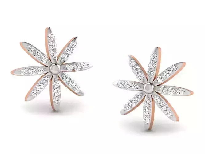 Women studs earrings 3dm render detail