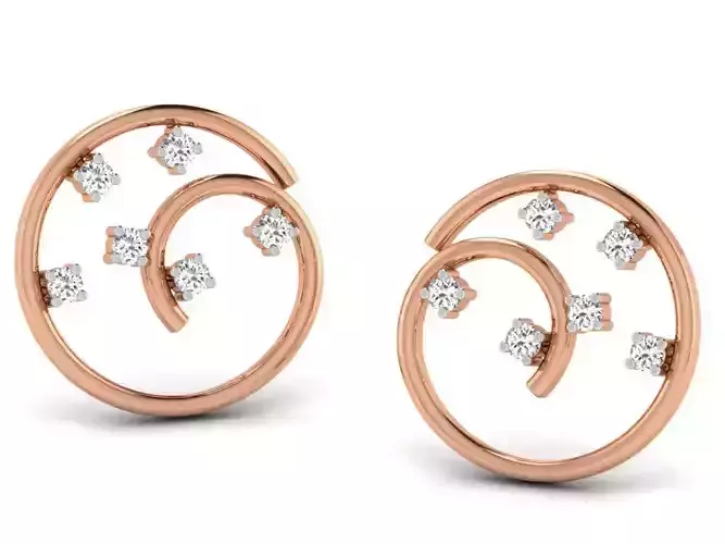 Women studs earrings 3dm render detail