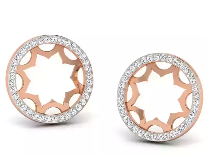 Women studs earrings 3dm render detail