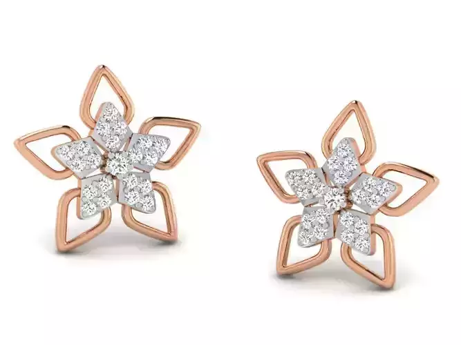 Women studs earrings 3dm render detail