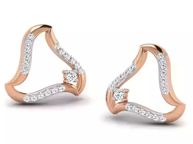 Women studs earrings 3dm render detail