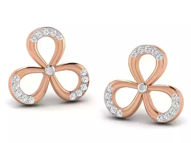 Women studs earrings 3dm render detail