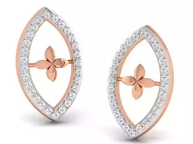 Women studs earrings 3dm render detail