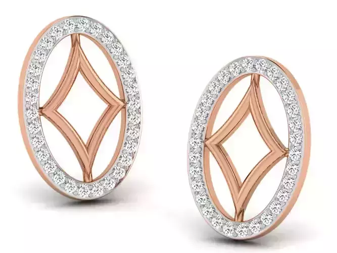 Women studs earrings 3dm render detail