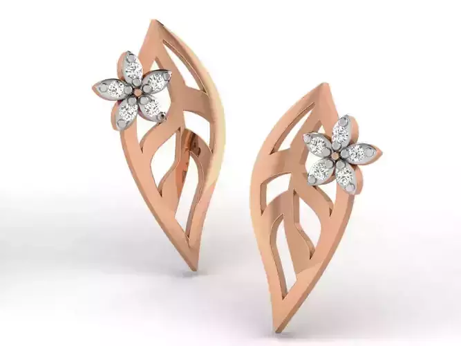 Women studs earrings 3dm render detail