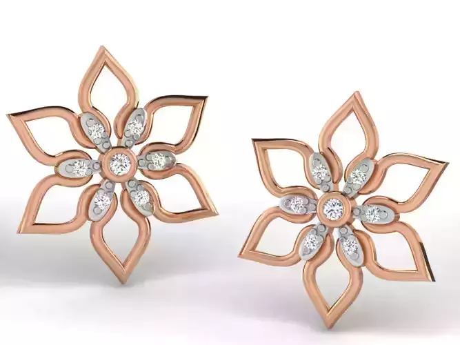 Women studs earrings 3dm render detail