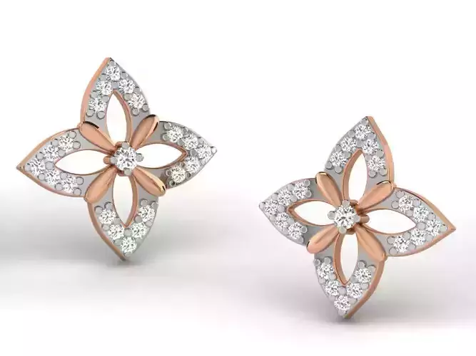 Women studs earrings 3dm render detail