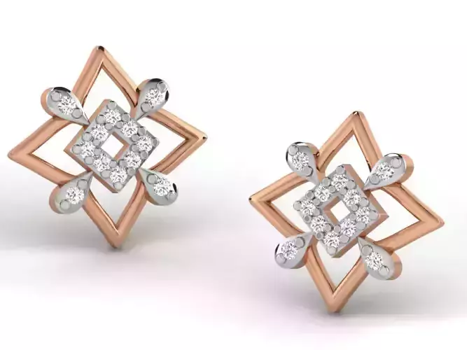 Women studs earrings 3dm render detail