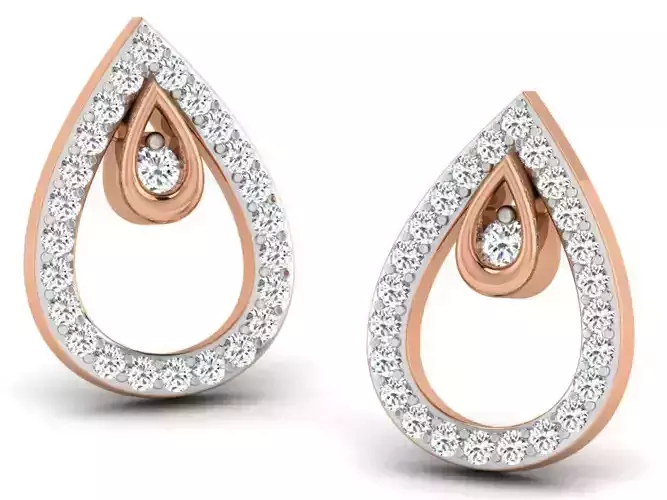 Women drop earrings 3dm render detail