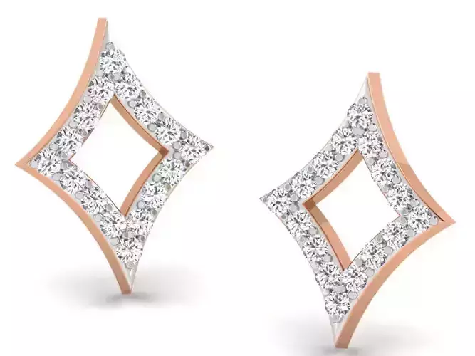 Women studs earrings 3dm render detail