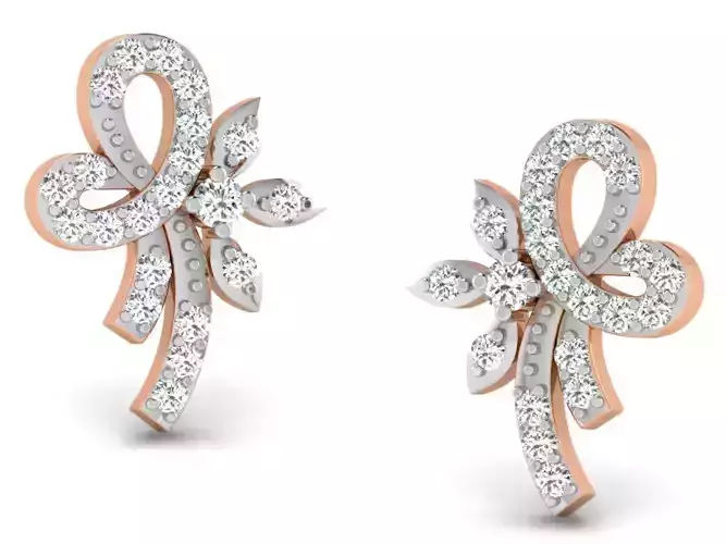 Women studs earrings 3dm render detail