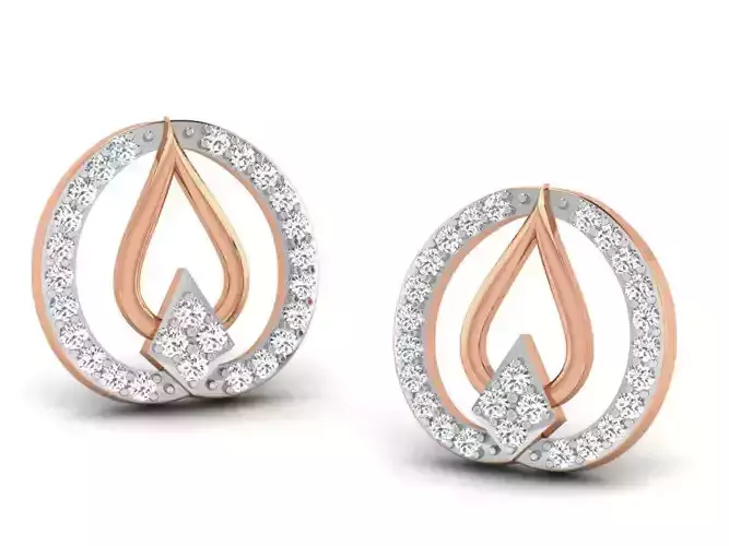Women studs earrings 3dm render detail