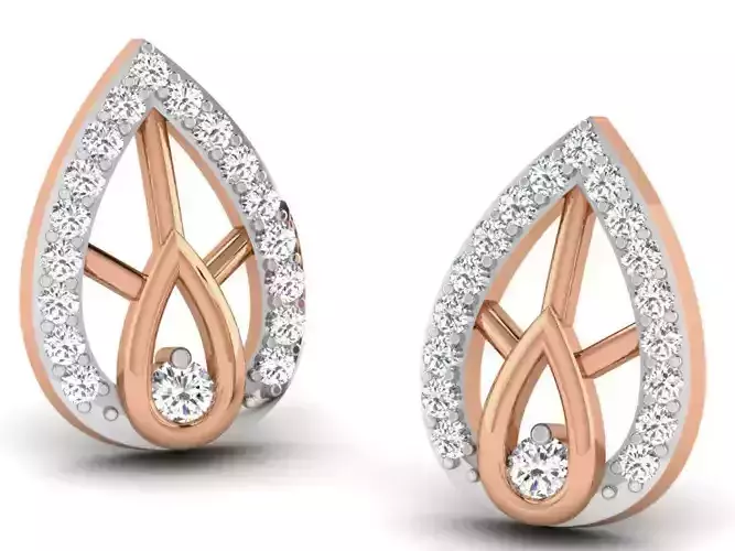 Women studs earrings 3dm render detail