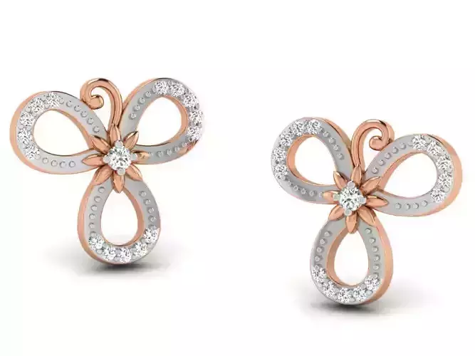 Women studs earrings 3dm render detail