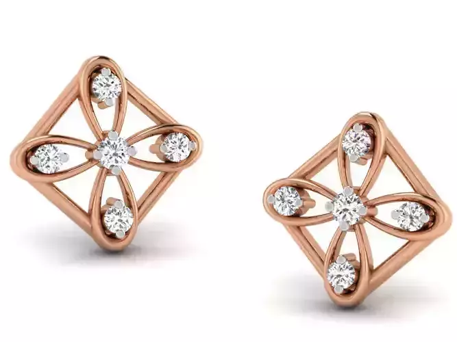 Women studs earrings 3dm render detail