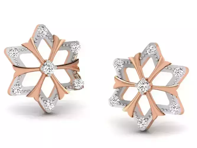 Women studs earrings 3dm render detail