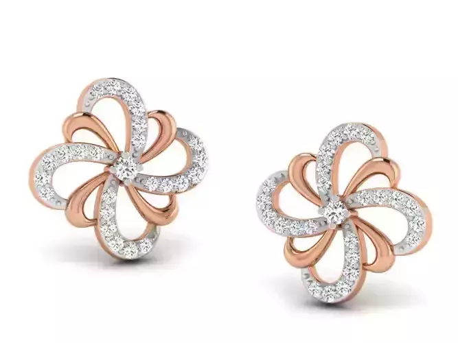 Women studs earrings 3dm render detail