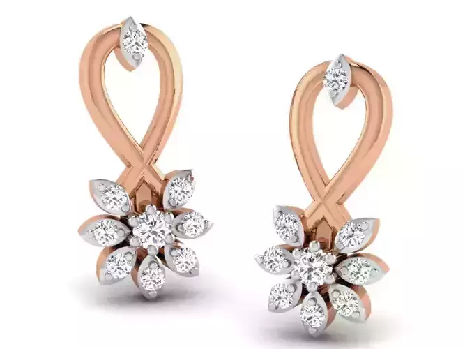 Women studs earrings 3dm render detail