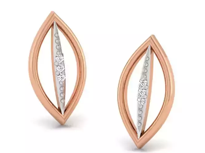 Women studs earrings 3dm render detail