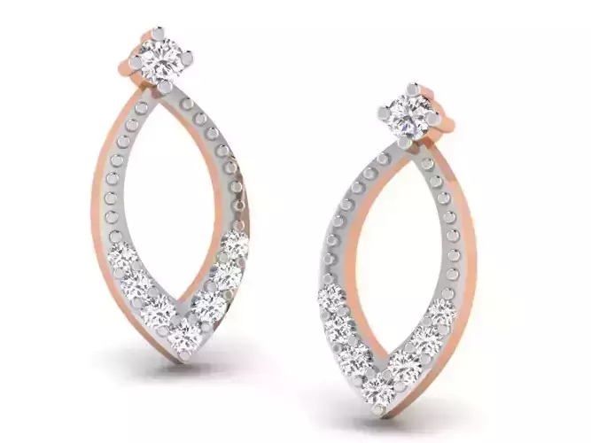 Women studs earrings 3dm render detail