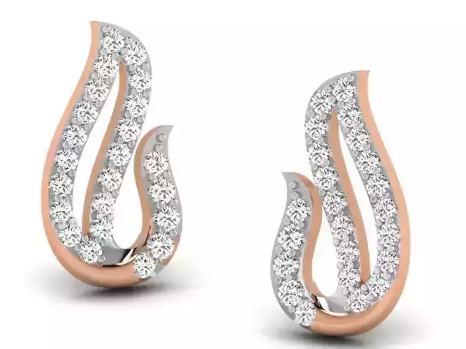 Women studs earrings 3dm render detail